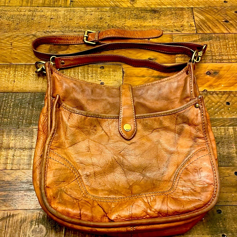 Frye brown leather hobo bag